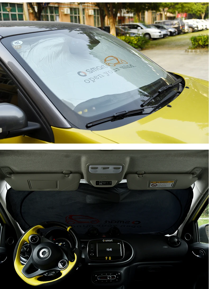 Складной навес от солнца, Теплоизоляционный тент для Smart Forfour Fortwo 453 451 450, тент на лобовое стекло, покрытие автомобиля, автозапчасти