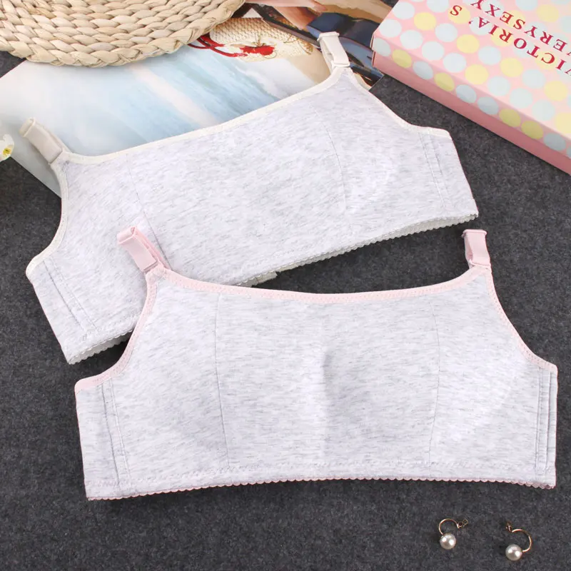 Бюстгальтер без косточек для учащихся младшей и средней школы хлопковое тонкое