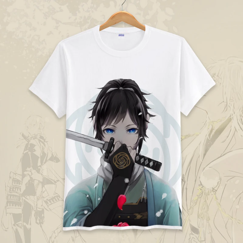 High-Q унисекс аниме Cos KATSUGEKI TOUKEN RANBU хлопковая Повседневная футболка с коротким