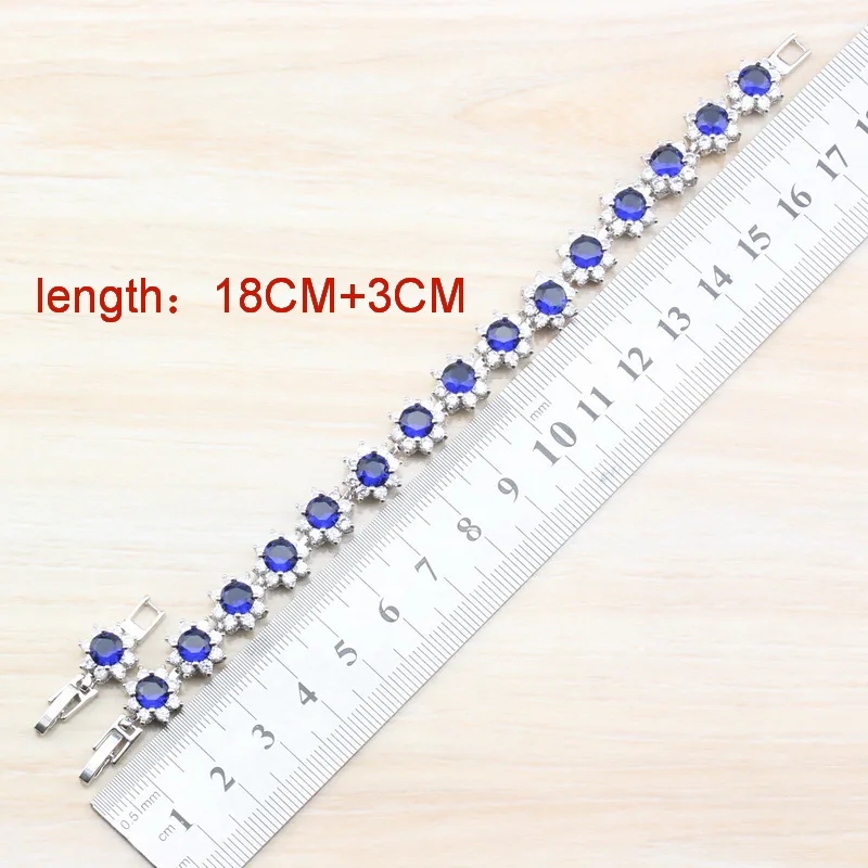 Серебряные ювелирные изделия многослойный Стильный Синий Циркон здоровая мода