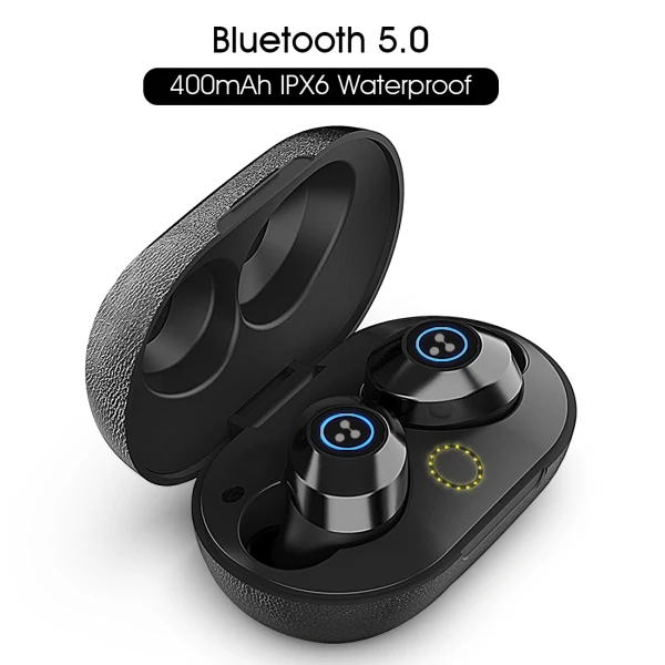 Черный Слог S105 Беспроводная bluetooth Гарнитура Регулировка громкости мини спортивные наушники 400 мАч Bluetooth V5.0 слог S105 наушники - Цвет: Черный