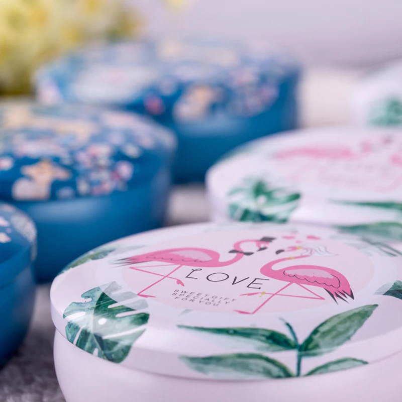 Подарочная коробка для конфет круглая жестяная хранения свадьбы с оленем