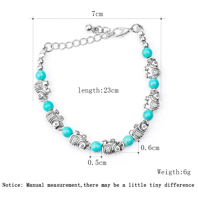 MISANANRYNE Wholesale Fashion Jewelry Cute Elephant Pretty Natural Stone Chain Bracelet | Украшения и аксессуары