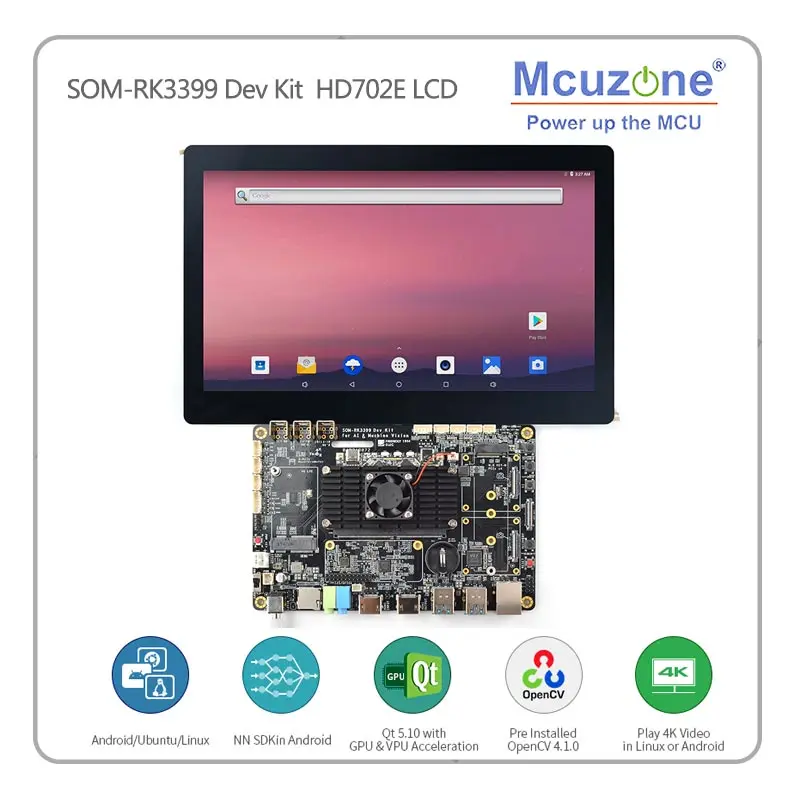 SOM RK3399 AI Developer kit WiFi BT Поддержка Гбит/с Ethernet и двухэкранный дисплей
