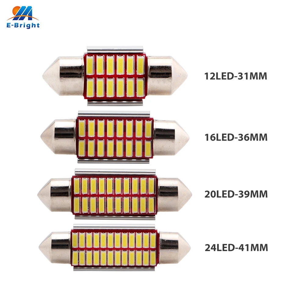 Оптовая продажа 200X 4014 Smd без ошибок чисто белые лампы Led гирлянда 31 мм 36 39 41 C5W C10W
