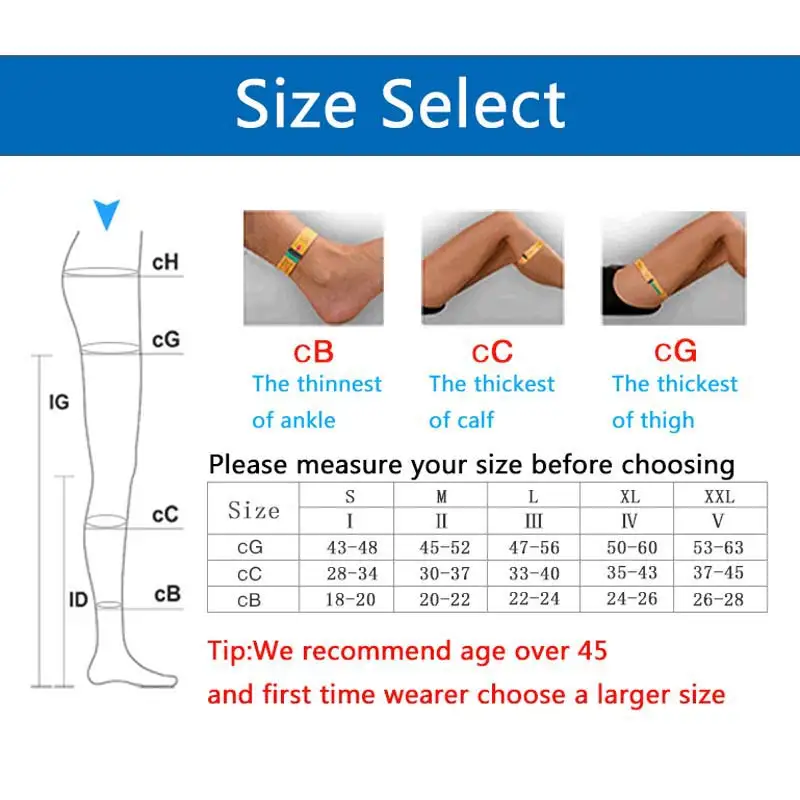 Yienws Medical Compression Stocking Women 25-30 mmHg Varicose Veins Open Toe Stockings Thigh High Compression Pantyhose YiG039