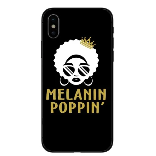 2 банца Melanin Poppin Aba Чехлы для iPhone X модные черные девушки мягкий TPU телефон чехол 5 5S