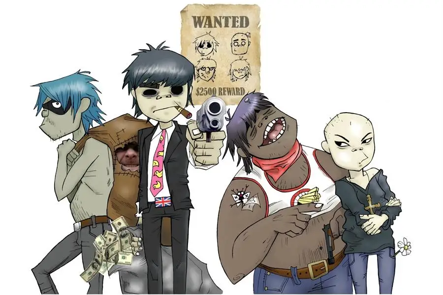 На заказ на холсте художественные Gorillaz плакат музыкальной группы наклейки стены