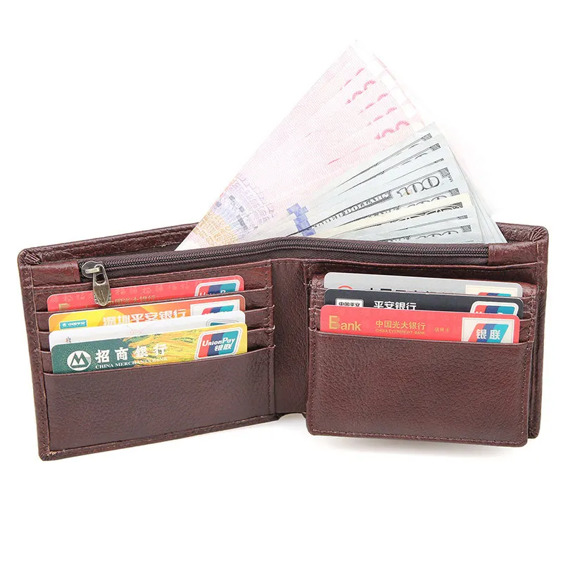 RFID Бумажник Мужчины Подлинная Корова Кожаный Анти Сканирования Кошелек Защита