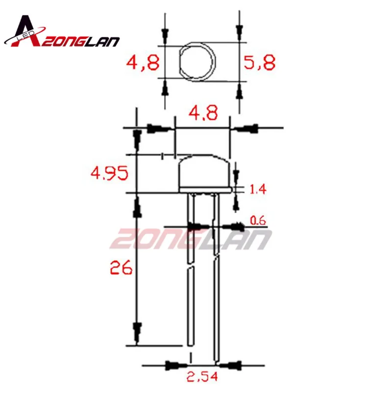 100 шт. прозрачный светодиод розовый свет 5 мм соломенная шляпа широкий угол