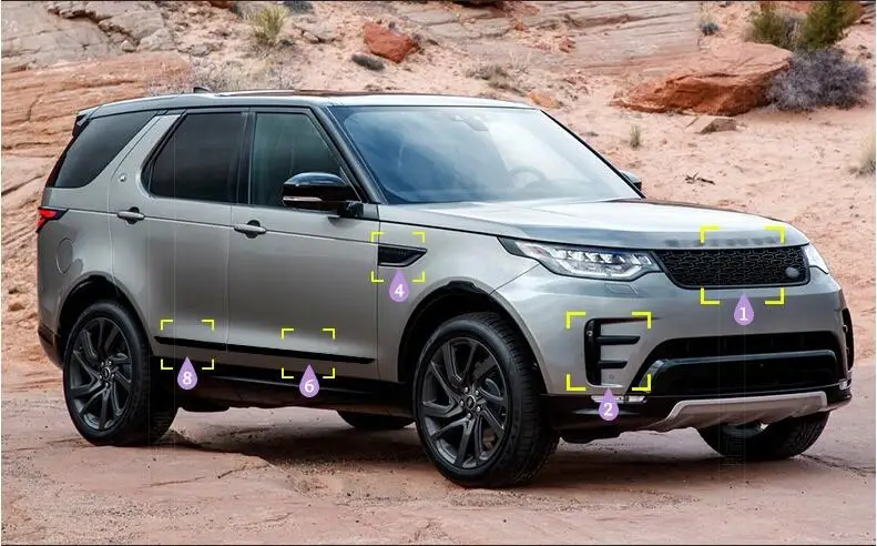 ALL Автомобильный боковой корпус вентиляционное отверстие комплект сетка крыло решетка/гриль бампер Накладка для 17 18 Land Rover Discovery 5 LR5 - Цвет: ALL