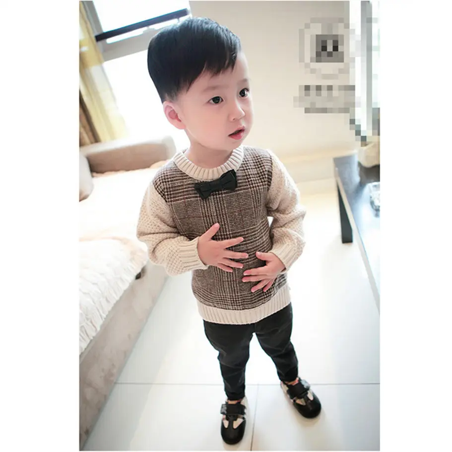 New 2018 Autumn Winter Baby Sweaters Soft Cotton Boys Knitted Pullover Butterfly Knot Kids Ribbed Sweater Children's Clothing | Детская