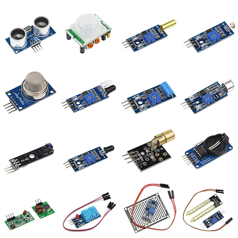 

16 in 1 Raspberry Pi 3 Model B Sensor Kits 16 kinds of Sensor for UNO R3