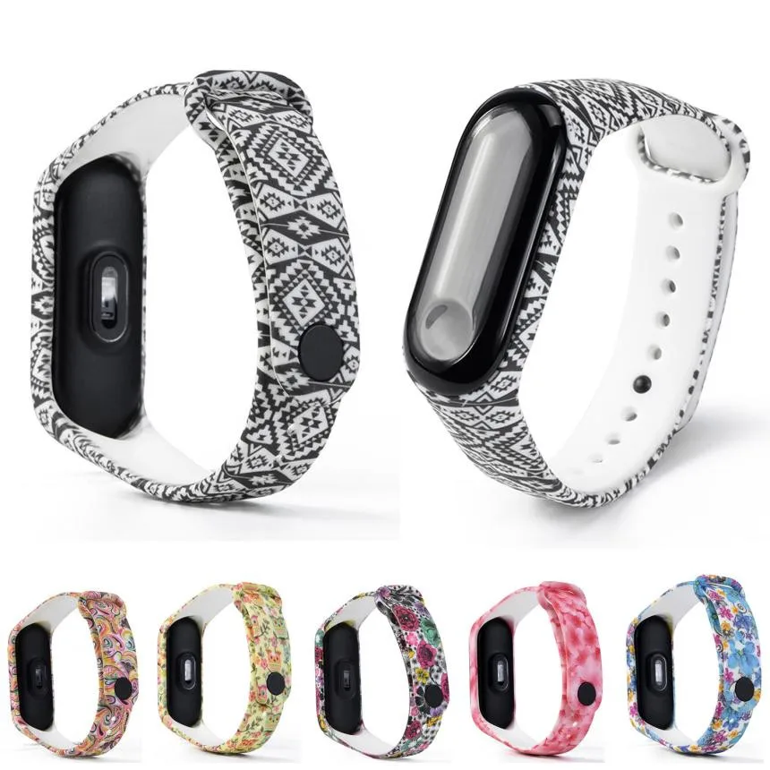 Новый Модный шаблон ТПУ Смарт наручные часы ремешок для XiaoMi Mi Band 3 Носимых