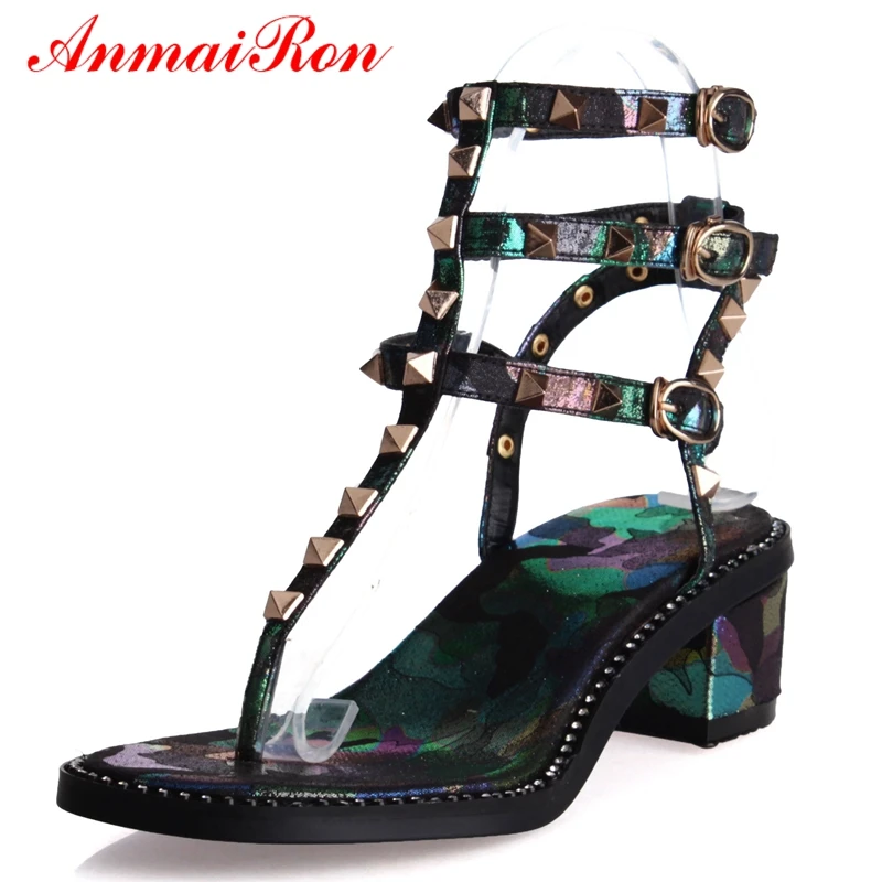 

ANMAIRON Women Fashion Summer Sandals Gladiator Casual Shoes Woman Sandals Buckle Strap Womens Sandals Size 34-39 LY644