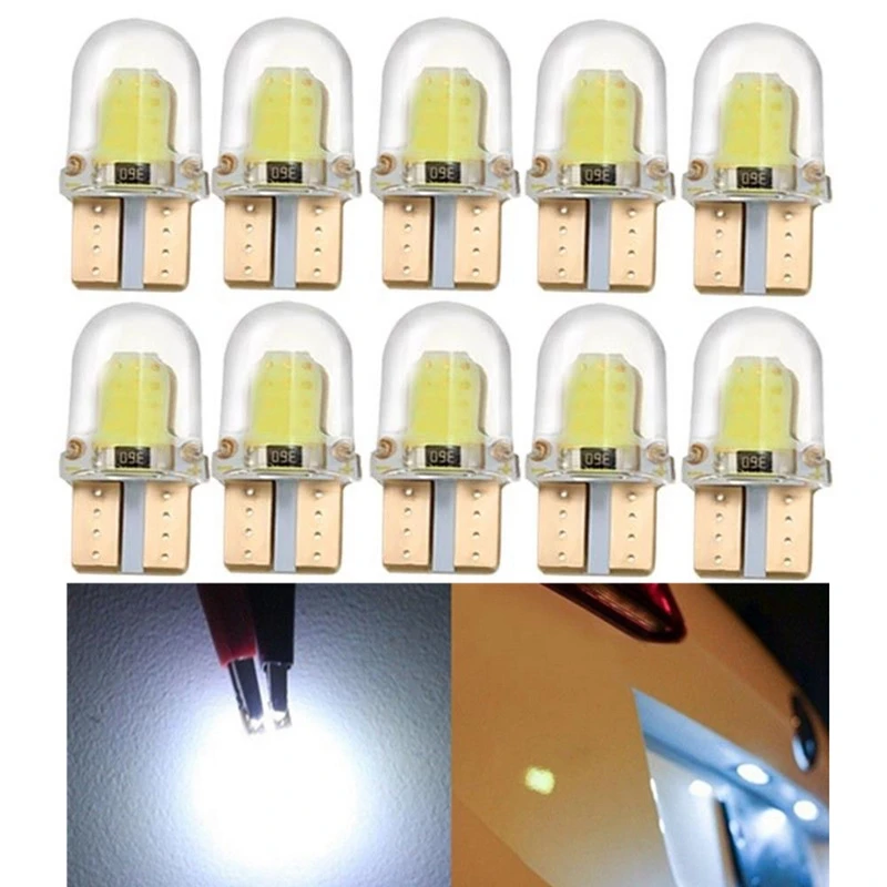 Белые светодиодные лампы CANBUS 194 168 W5W COB 8SMD 10 шт. | Автомобили и мотоциклы