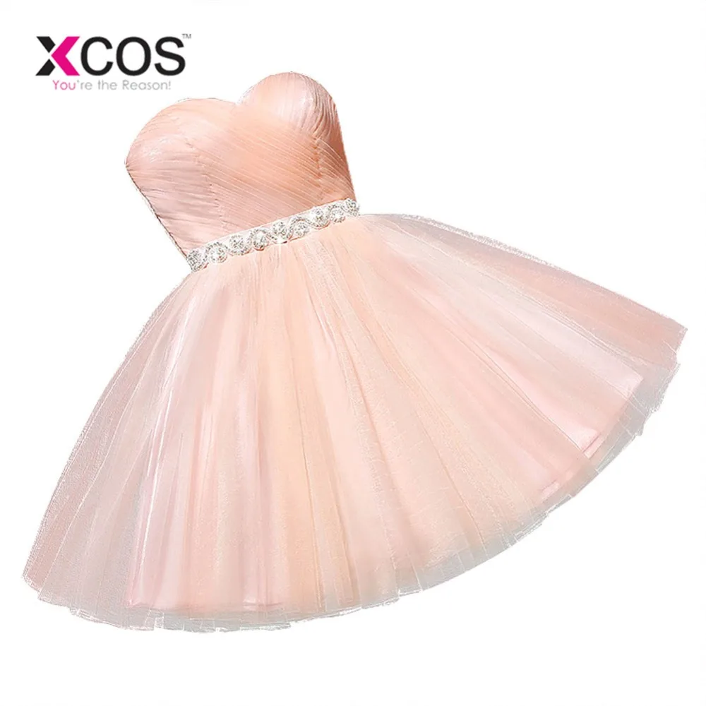 Дешевые Выпускной платье пикантные Персик бисера Sash Короткие Homecoming платья 2018