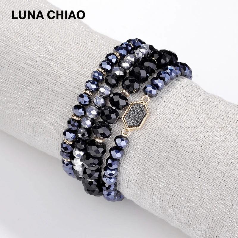 Браслет LUNA CHIAO 6 цветов растягивающийся браслет из бисера с кристаллами|Плетеные