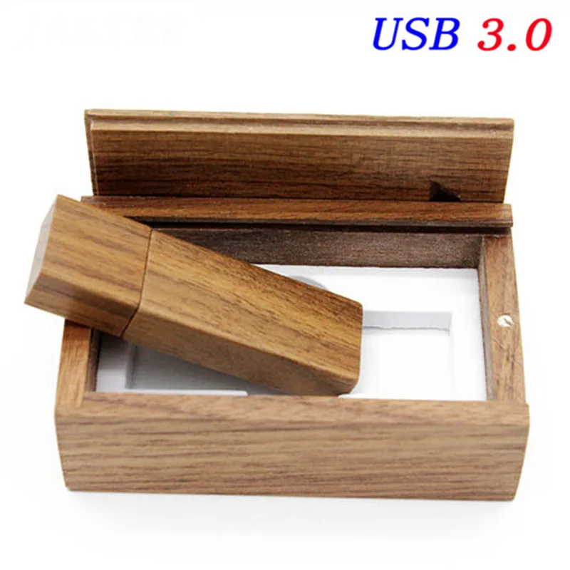 Walnut with box JASTER логотип клиента Деревянная Карта памяти usb 3,0 usb флеш-накопитель ручка привода 4GB~ 64GB U диск свадебный подарок высокая скорость - Цвет: Walnut with box