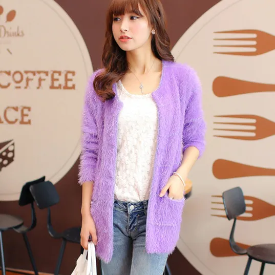 Женское трикотажное платье свитер длинный Повседневный Кардиган весна осень