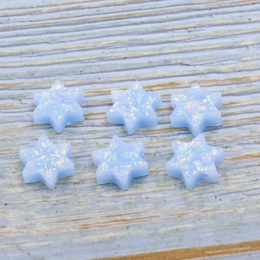 Fnixtar Synthetic David Star Opal Charm Many Colors Fire Opal Hexagon Bead DIYJewelry For Necklace 1.5mm Hole 20Piece/lot