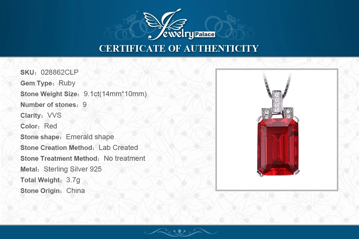 Jewelrypalace элегантный Ювелирные украшения для женщин Роскошные 9.5ct красный создания