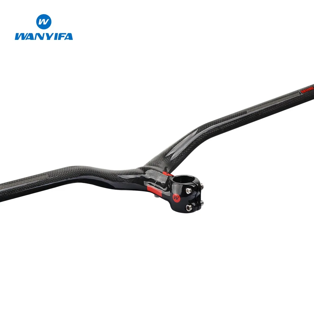 

Wanyifa mtb bars full carbon fiber mountain bike MTB Integrated handlebar with stem 3k finish