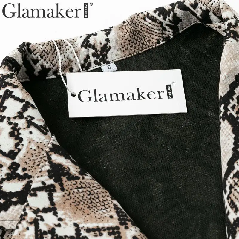 Glamaker, сексуальная куртка со змеиным принтом, Женский блейзер, длинная верхняя одежда, женские блейзеры и куртки, повседневный сексуальный Блейзер, женская уличная одежда