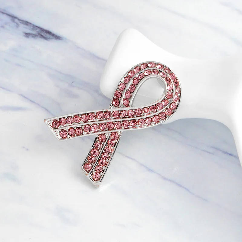 Эмалированная булавка для раковых молочных желез с розовой кристаллической