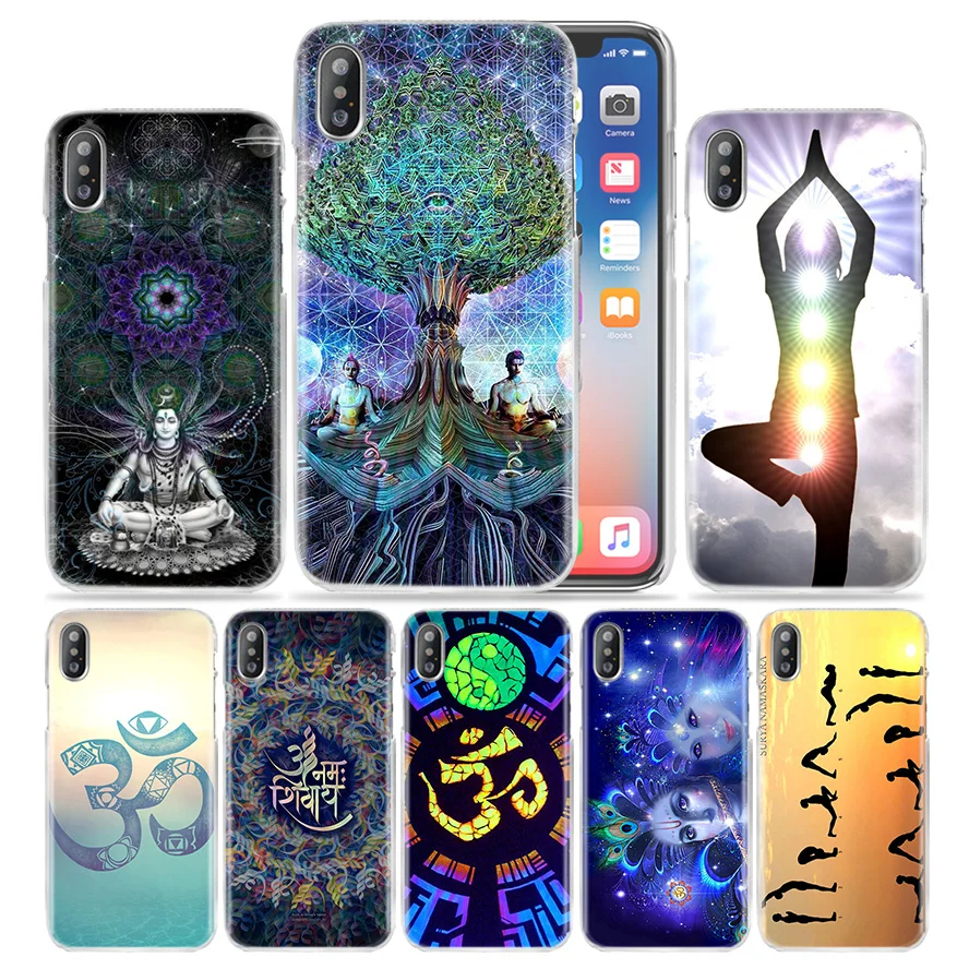 Чехол для телефона Aum Om Yoga ДЛЯ iPhone X, 6, 6 S, 7, 8 Plus, 5S, SE, 5, 4S, 4, 5c, прозрачный жесткий чехол из поликарбоната, пластиковый чехол, милый чехол для телефона