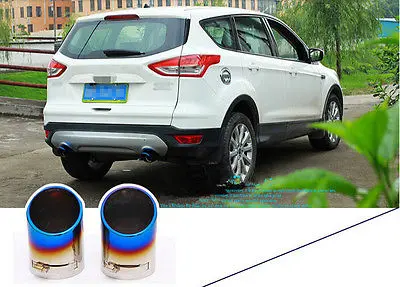 Крышка выхлопной трубы из нержавеющей стали 2 шт для Ford Kuga Escape 2013 2014 | Автомобили и