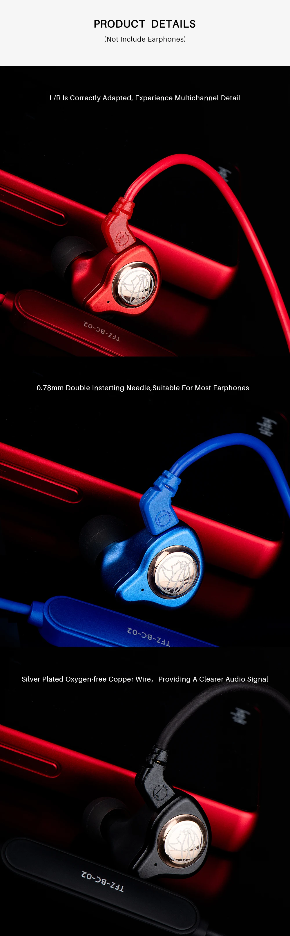 TFZ беспроводной Bluetooth наушники кабель, TFZ Спорт Bluetooth наушники провод Встроенный микрофон