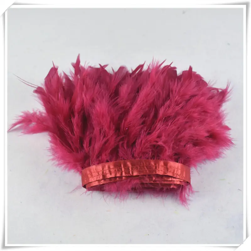 Wine Red 2 ярдов натуральное окрашенное перо индюшки бахрома отделка 10-15 см chandelle перья марабу украшения юбка платье отделка Перья для ремесел - Цвет: Wine Red