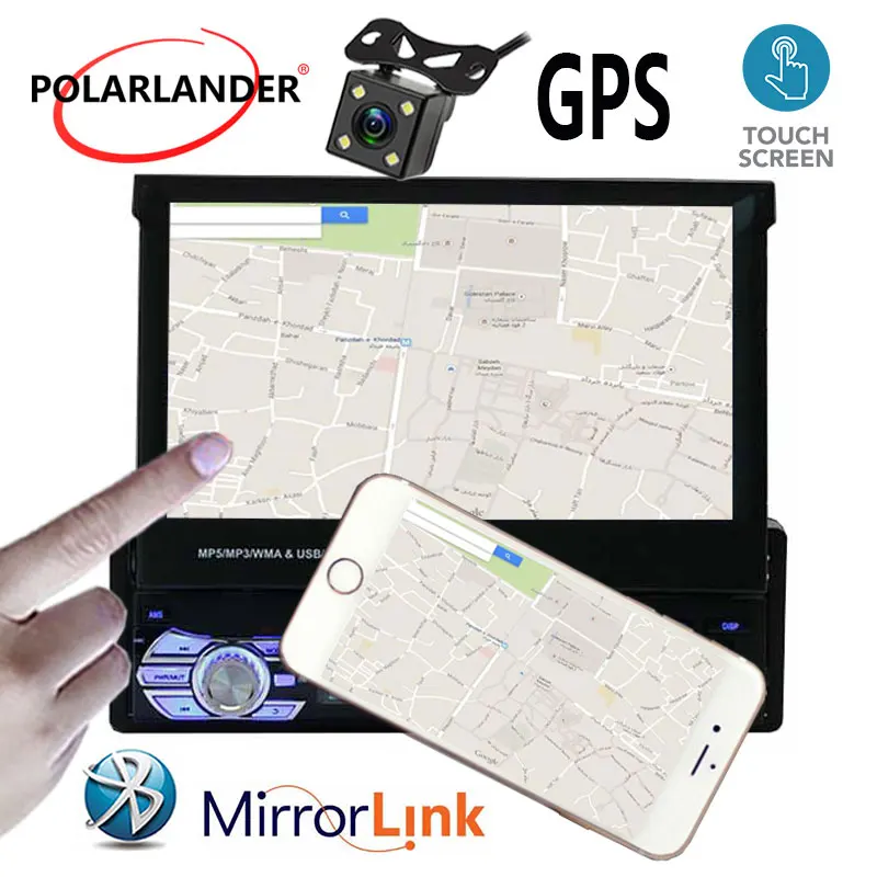 7 &quotСенсорный экран стерео головное устройство автомобиля Радио Bluetooth USB/AUX/SD GPS 1DIN