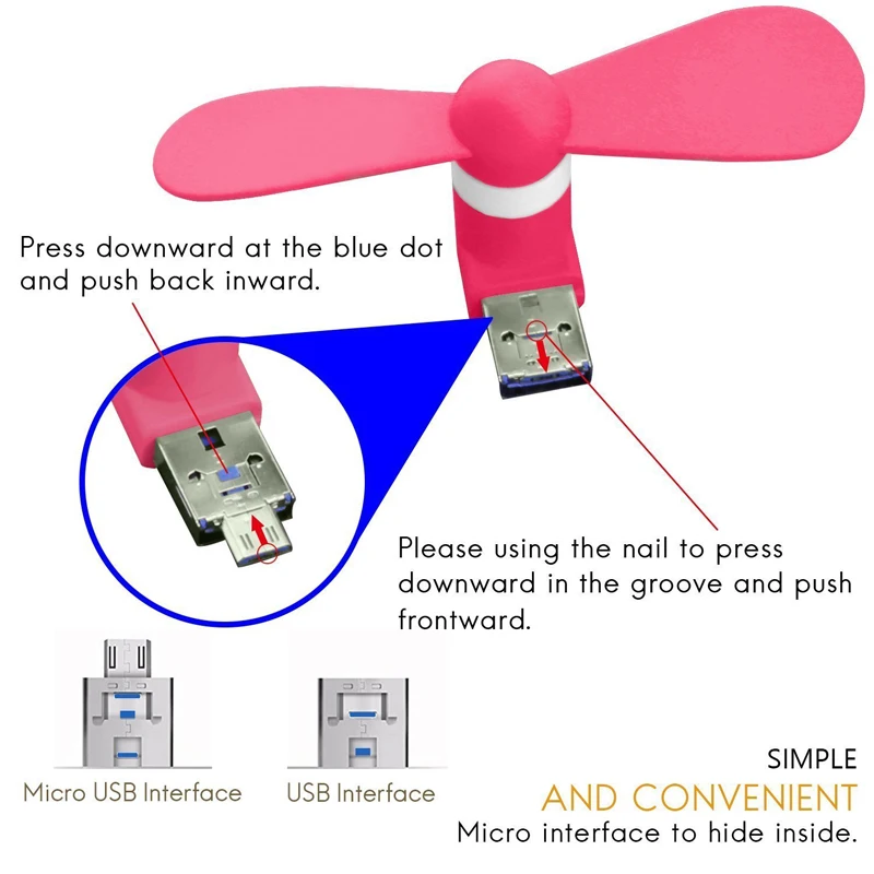 50 шт. новый милый 2 в 1 USB + Micro охлаждающий вентилятор цветной стандартный