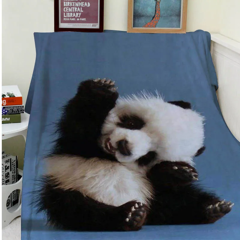 Blankets Comfort Warmth Soft Cozy Air conditioning Easy Care Machine Wash Funny Giant Panda | Дом и сад