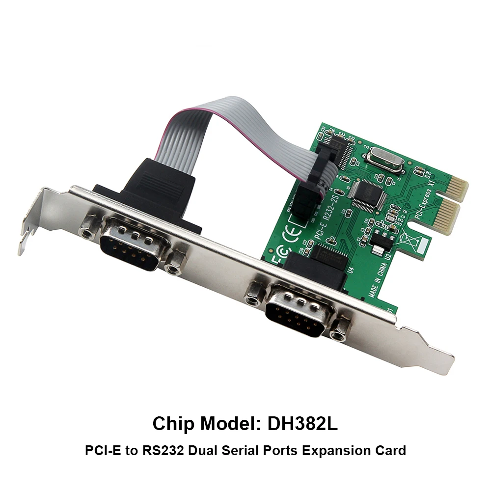 Два последовательных порта PCI-E к RS232 интерфейсу Плата расширения COM адаптер для