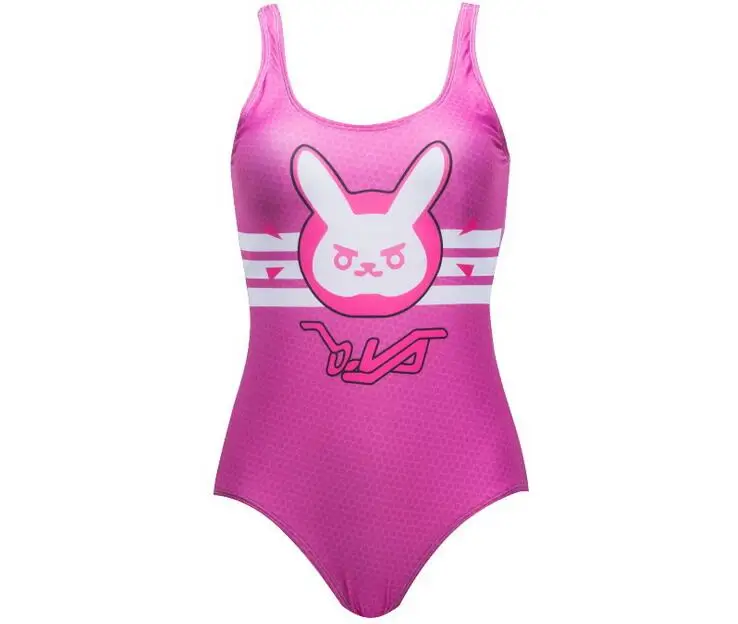 Стиль DVA Косплей Костюм Одежда Для Купания Розовый Кролик OW D. Va купальный костюм DVA Цельный купальник DVA купальный костюм