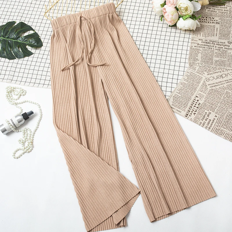 Женские брюки с высокой талией свободные широкие в Корейском стиле 2019|Брюки| |