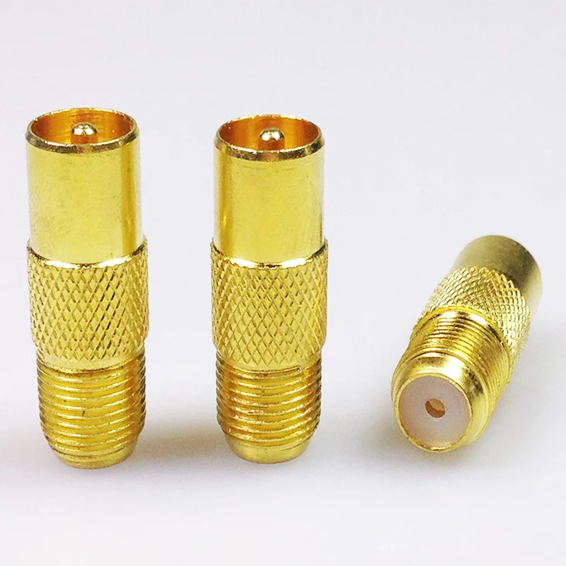 100 шт./лот Позолоченный разъем F мама штекер папа в PAL ТВ-разъем F-PAL радиочастотный