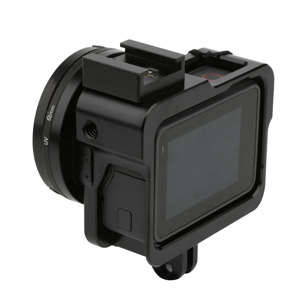 Защитный чехол из алюминиевого сплава для GoPro HERO 5 черный камеры с креплением на 52