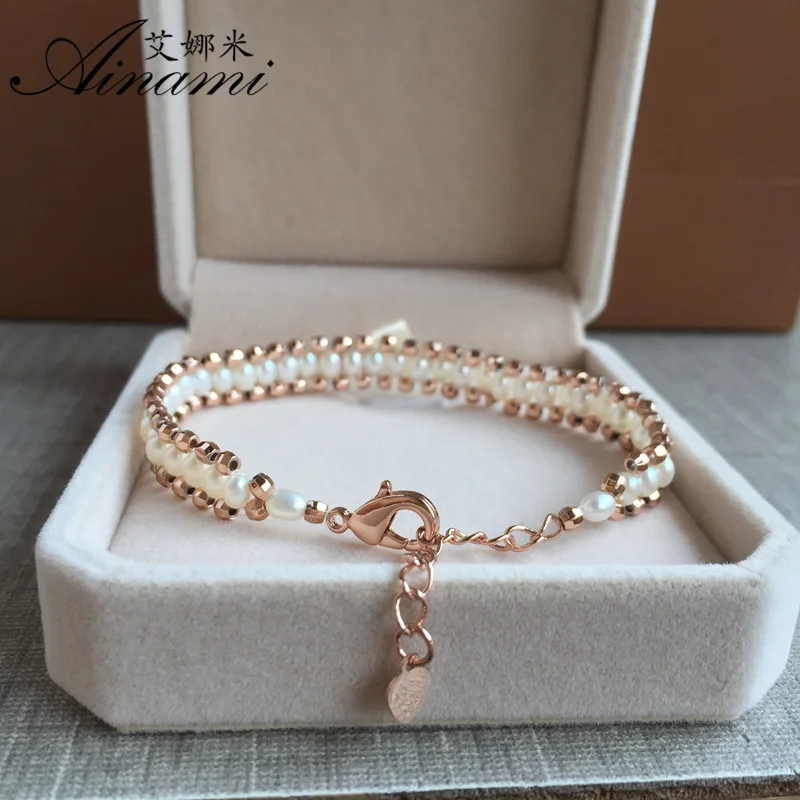 [Ainami] браслет из пресноводного культивированного жемчуга Свадебные украшения