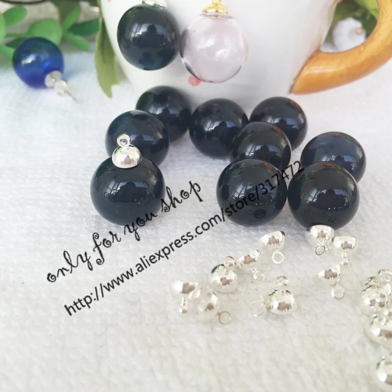 Бесплатная доставка! 30 компл./Лот 16*4 мм набор пузырей из черного стекла и крышек 6