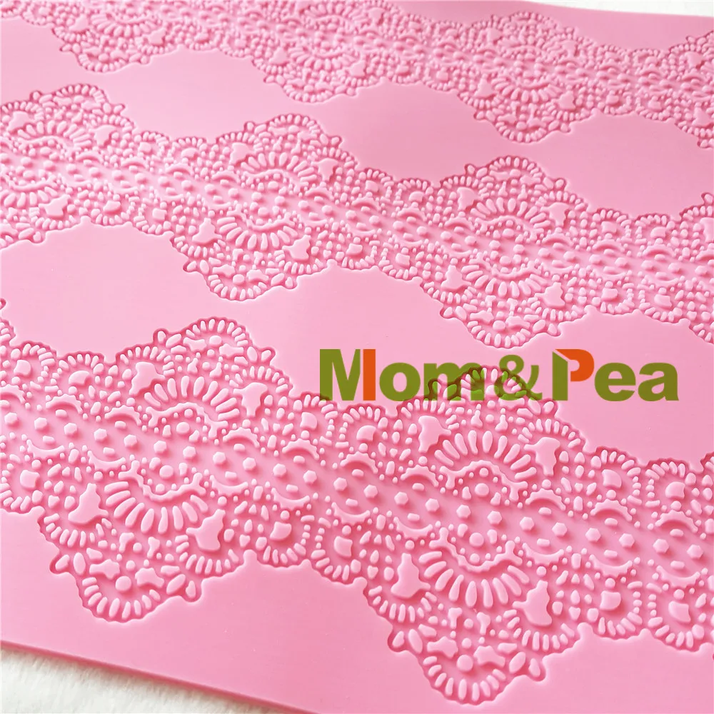 Mom & Pea GX189 большой размер кружевной коврик Украшение торта помадка торт 3D форма