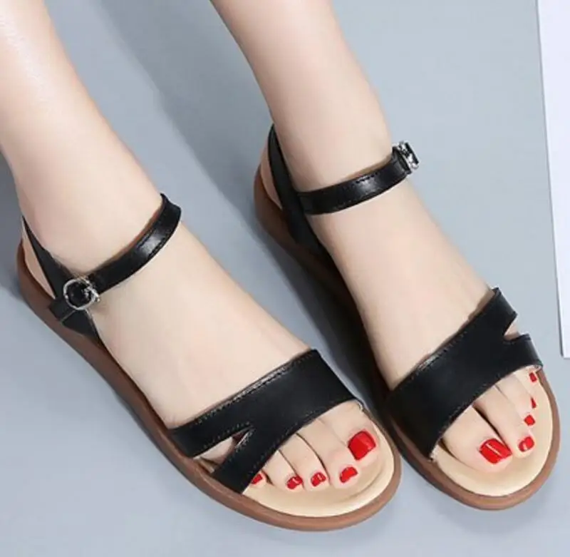 Женские летние пляжные сандалии повседневная обувь на танкетке с открытым