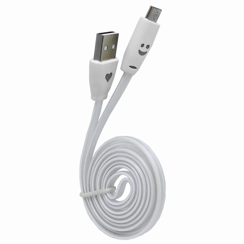 Светодиодное освещение зарядный кабель Micro USB Лапша кабели мобильный телефон для