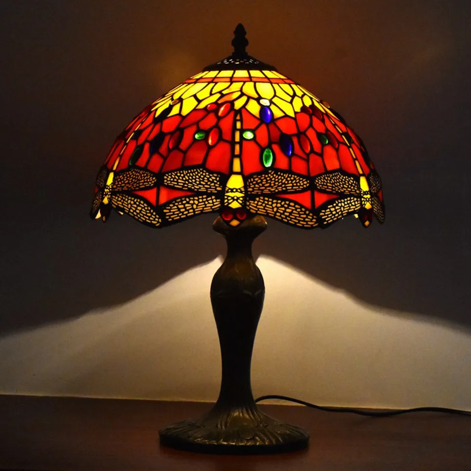 Лампы ATREUS tiffanylamp 12 дюймов светильник В Форме Дракона старинное освещение