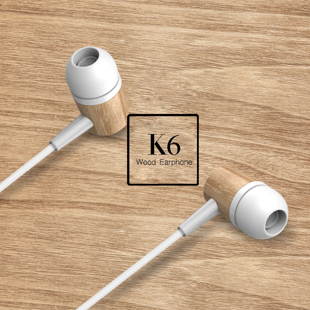 Orunjo K6 древесины наушники Шум изоляции бас и стерео HIFI проводные