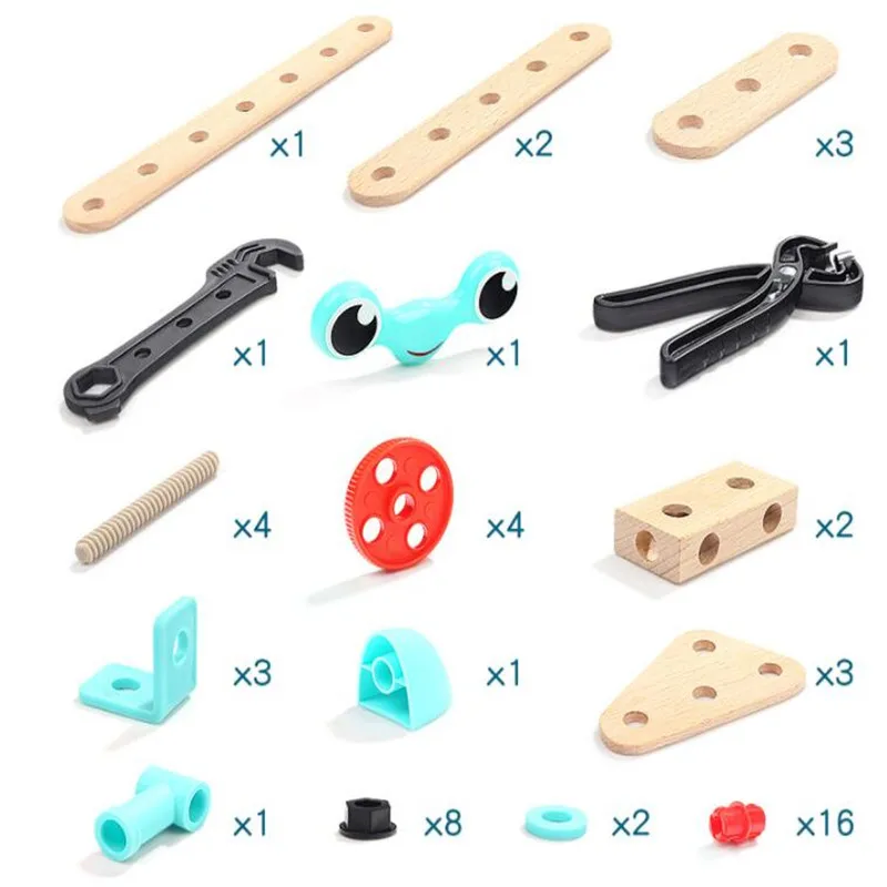 

Children's Nut Combination Disassembly Toolbox Educational Boys Toys Screw Nut Assembly Baby Hands-on Multi-Function Repair Tool