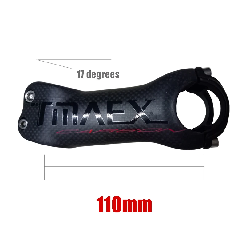 17 degrees 110mm Велосипедный вынос руля карбоновый Дорожный/MTB Велоспорт углеродное волокно для велосипеда, Запчасти труба из углеродистого волокна 3K матовый Full Carbon Fiber 6/17 градусов 80/90/100/110/120 мм - Цвет: 17 degrees 110mm